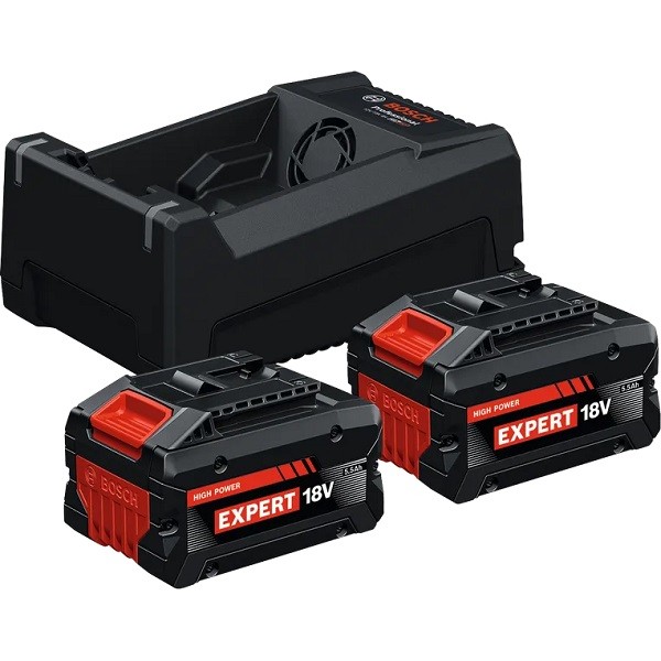 Стартов комплект акумулаторни батерии и зарядно Bosch EXPERT - 2 батерии EXBA18V‐55 + зарядно GAL 12V/18V‐80